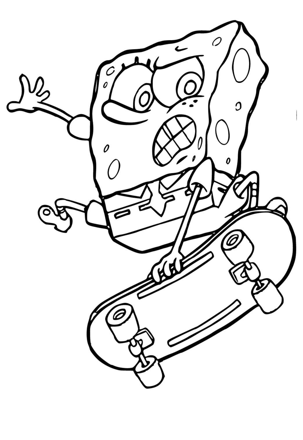 Free printable skateboard funny coloring page for adults and kids