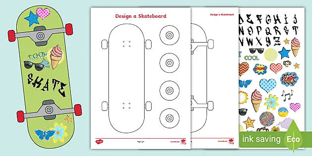 Design a skateboard simple art activities for children