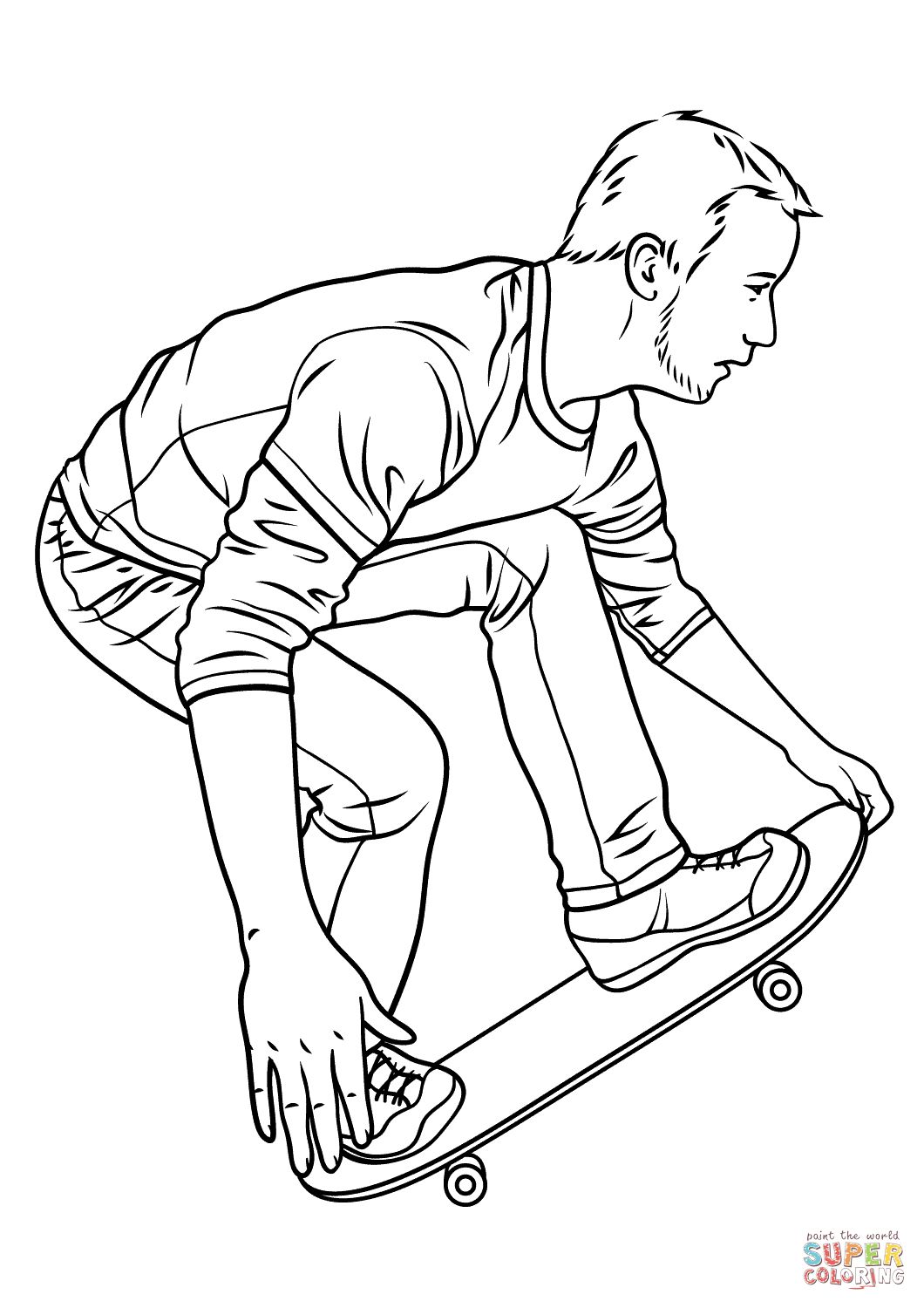 Marvelous image of skateboard coloring page