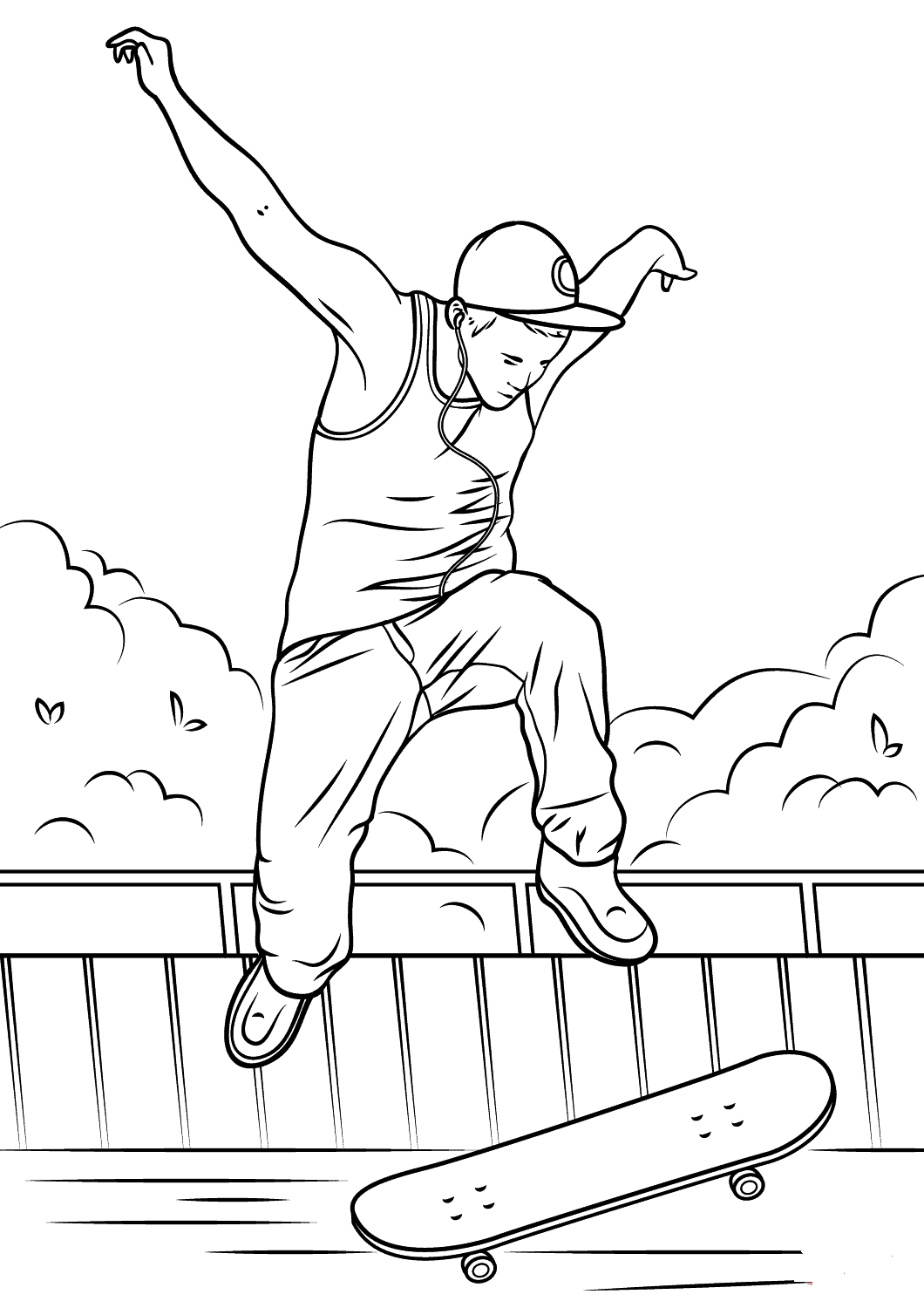 Free printable skateboarding coloring pages