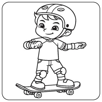 Skateboarding coloring book for kids skateboarding coloring pages