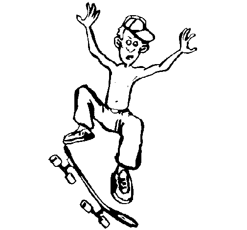 Skateboard coloring page