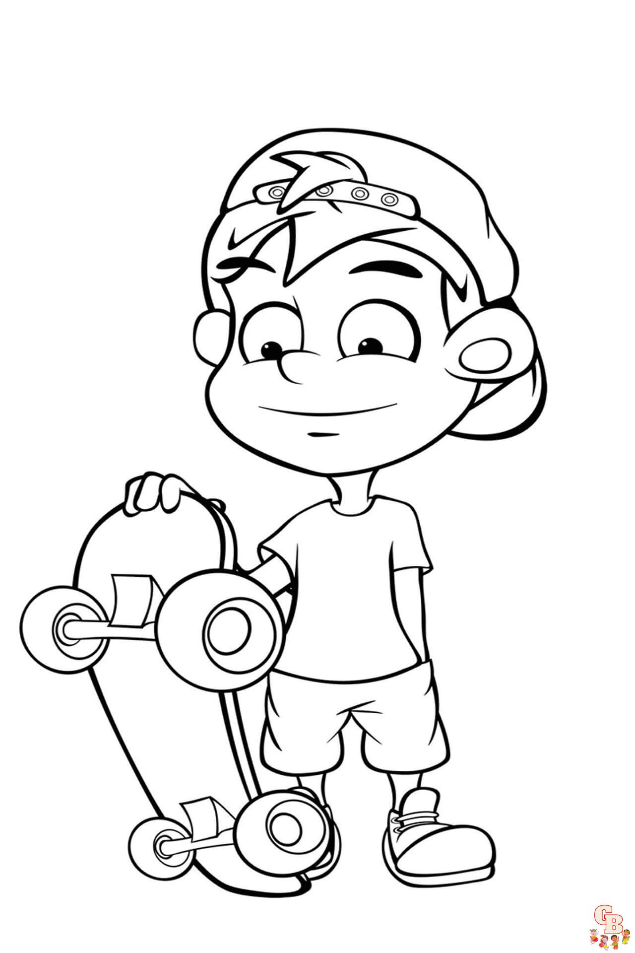 Free printable skateboard coloring pages for kids