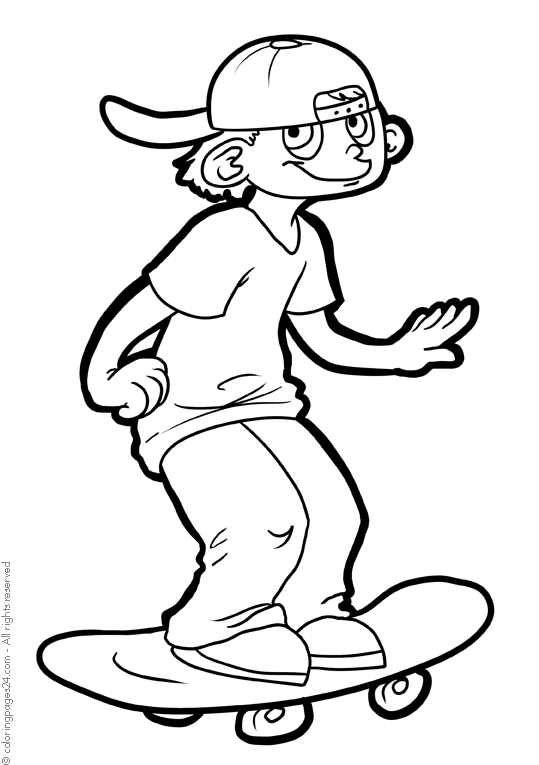 Skateboarding coloring pages