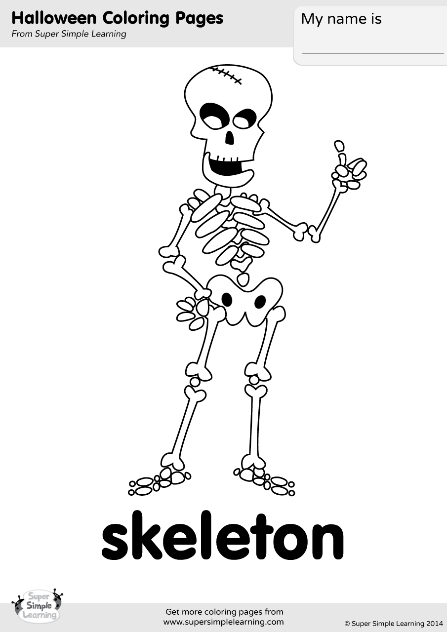 Skeleton coloring page