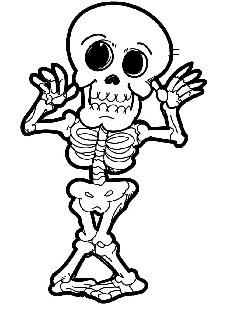 Little skeleton coloring page