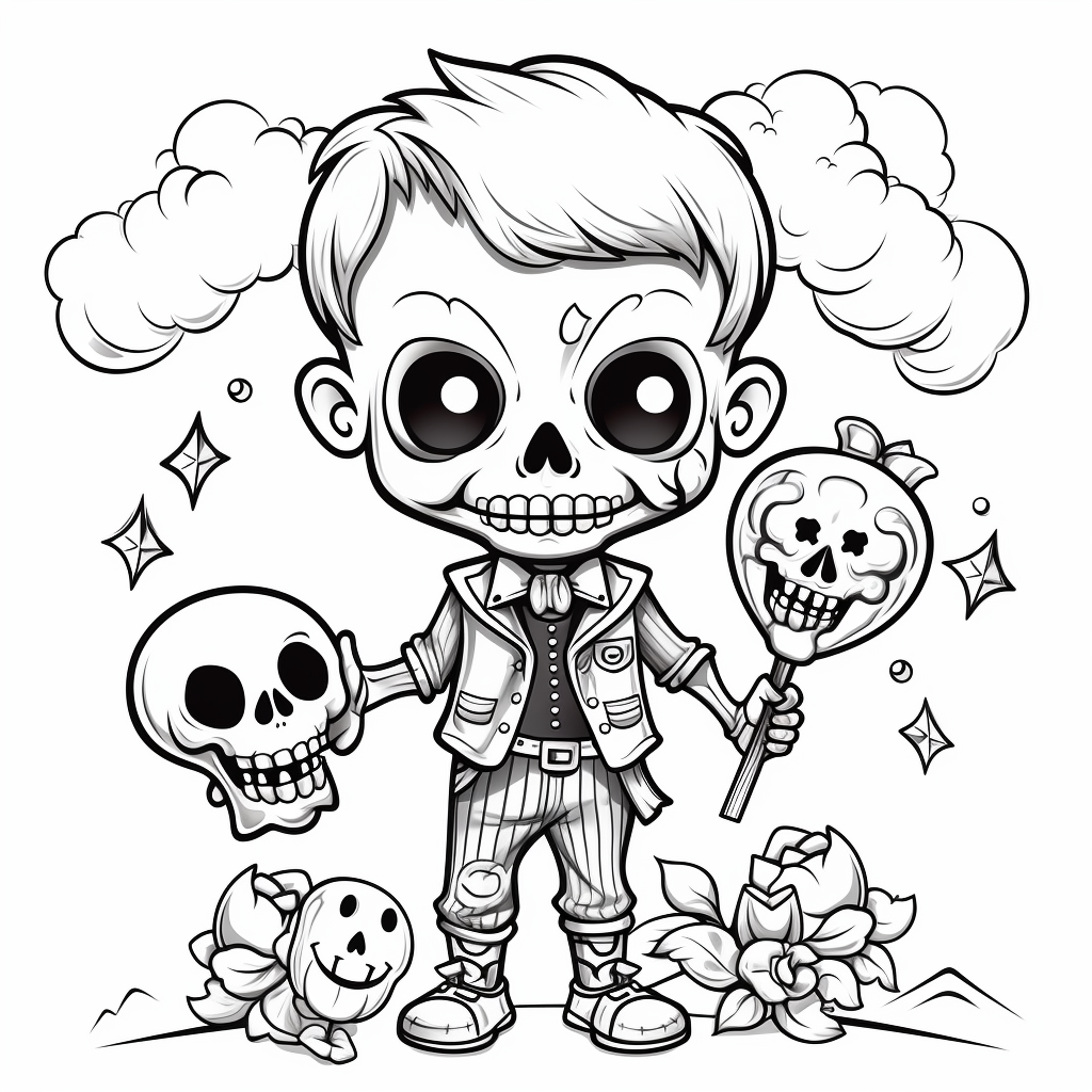 Skeleton coloring pages