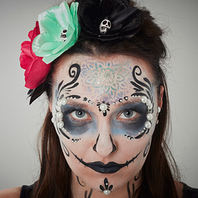 How to do floral skull face paint