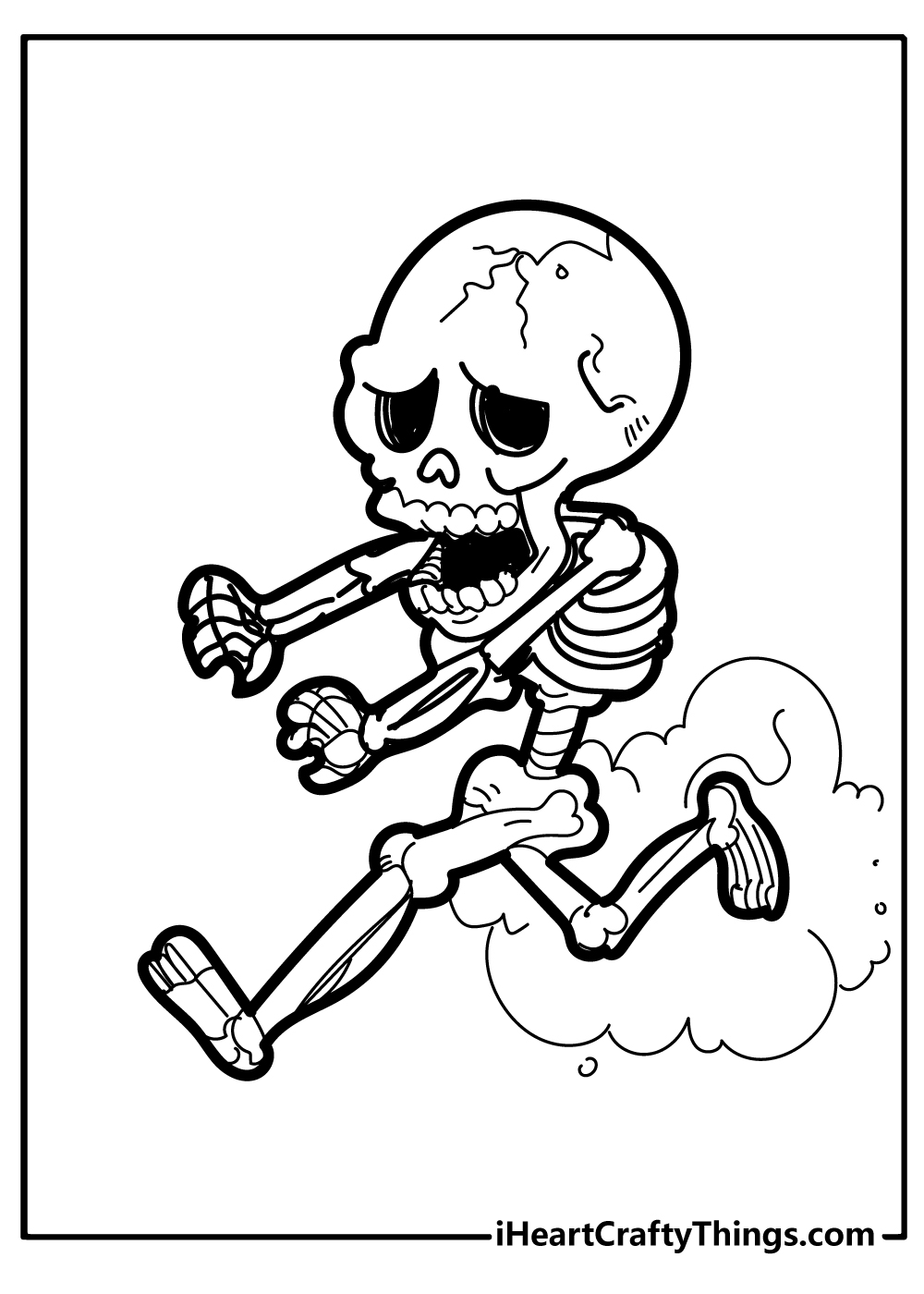 Skeleton coloring pages free printables