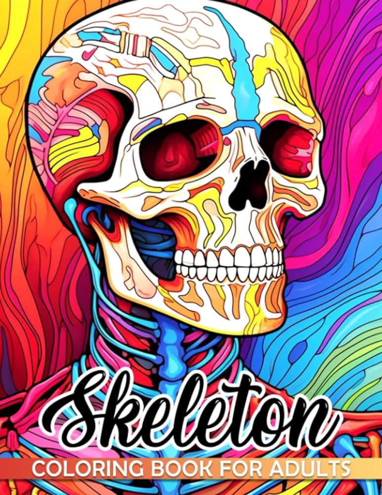 Skeleton coloring book for adults ideal gifts for birthdays and christmas these creepy coloring pages featuring sugar skulls and skeletons can help perfect for white elephant gift exchanges mcneil