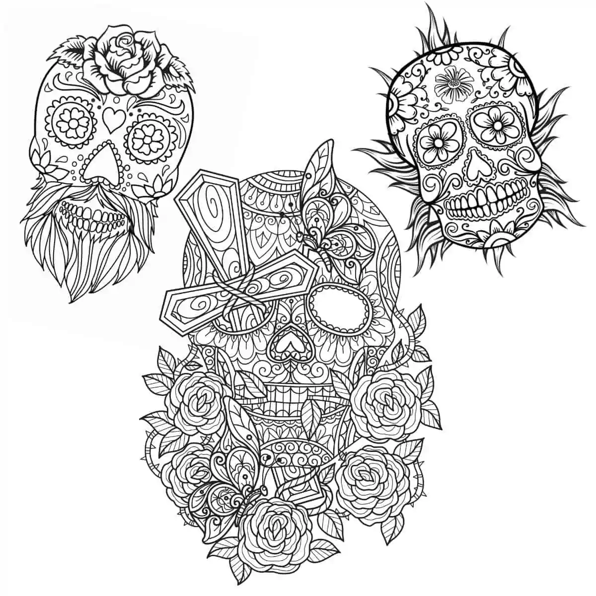 Free sugar skull coloring pages