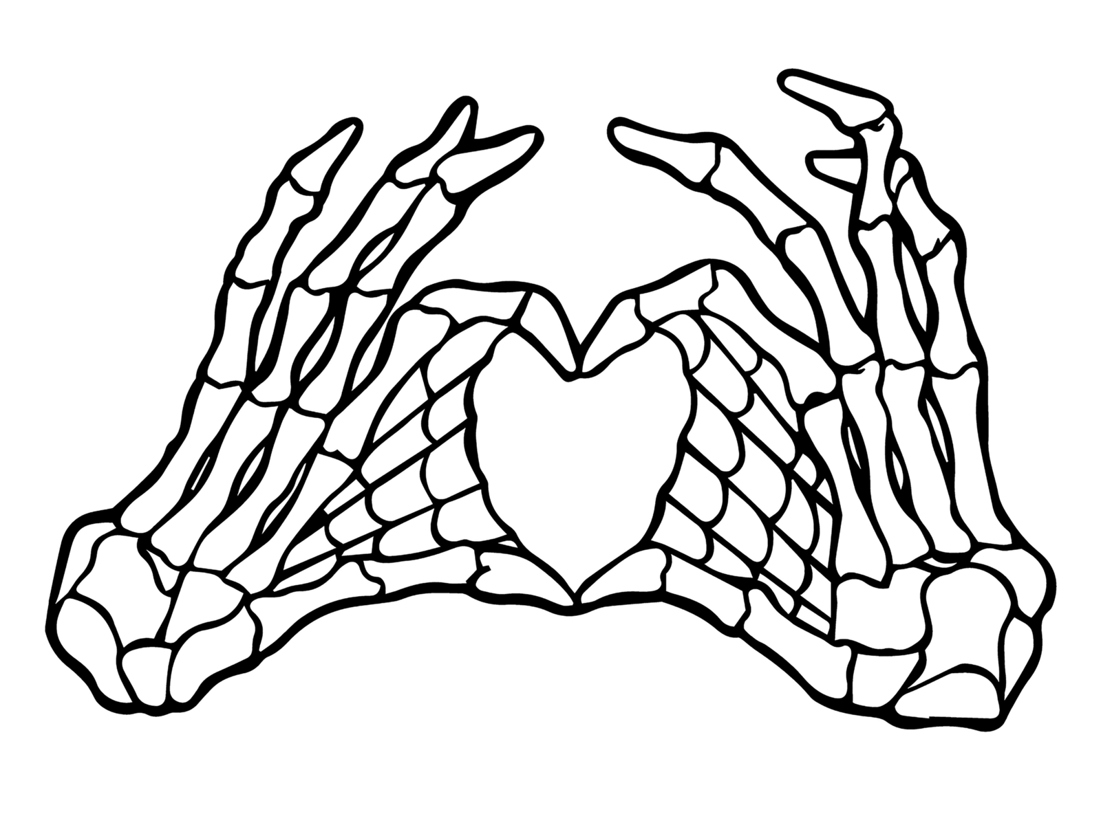 Skeleton heart hands illustration by lee oconnor on