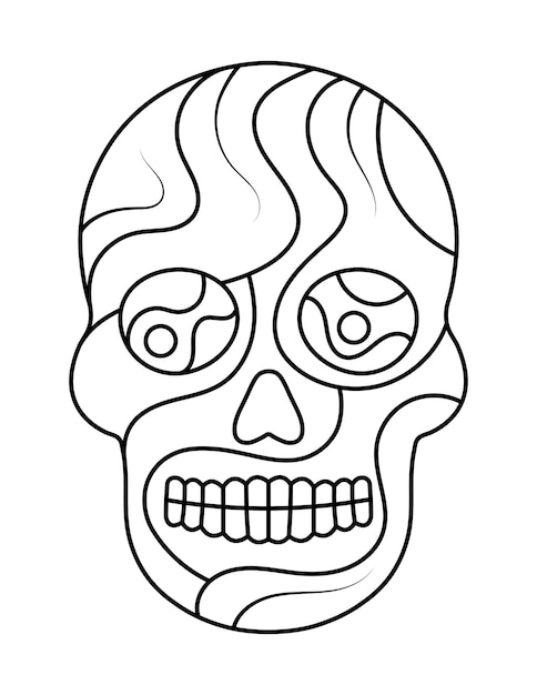 Premium vector sugar skull coloring pages for kids