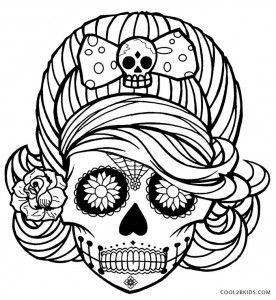 Girl skull coloring pages coloriage tãªte de mort coloriage tete de mort halloween