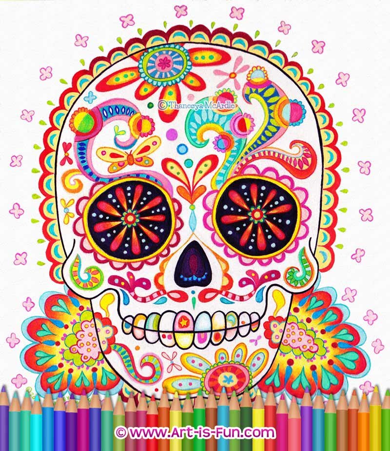 Sugar skull coloring pages