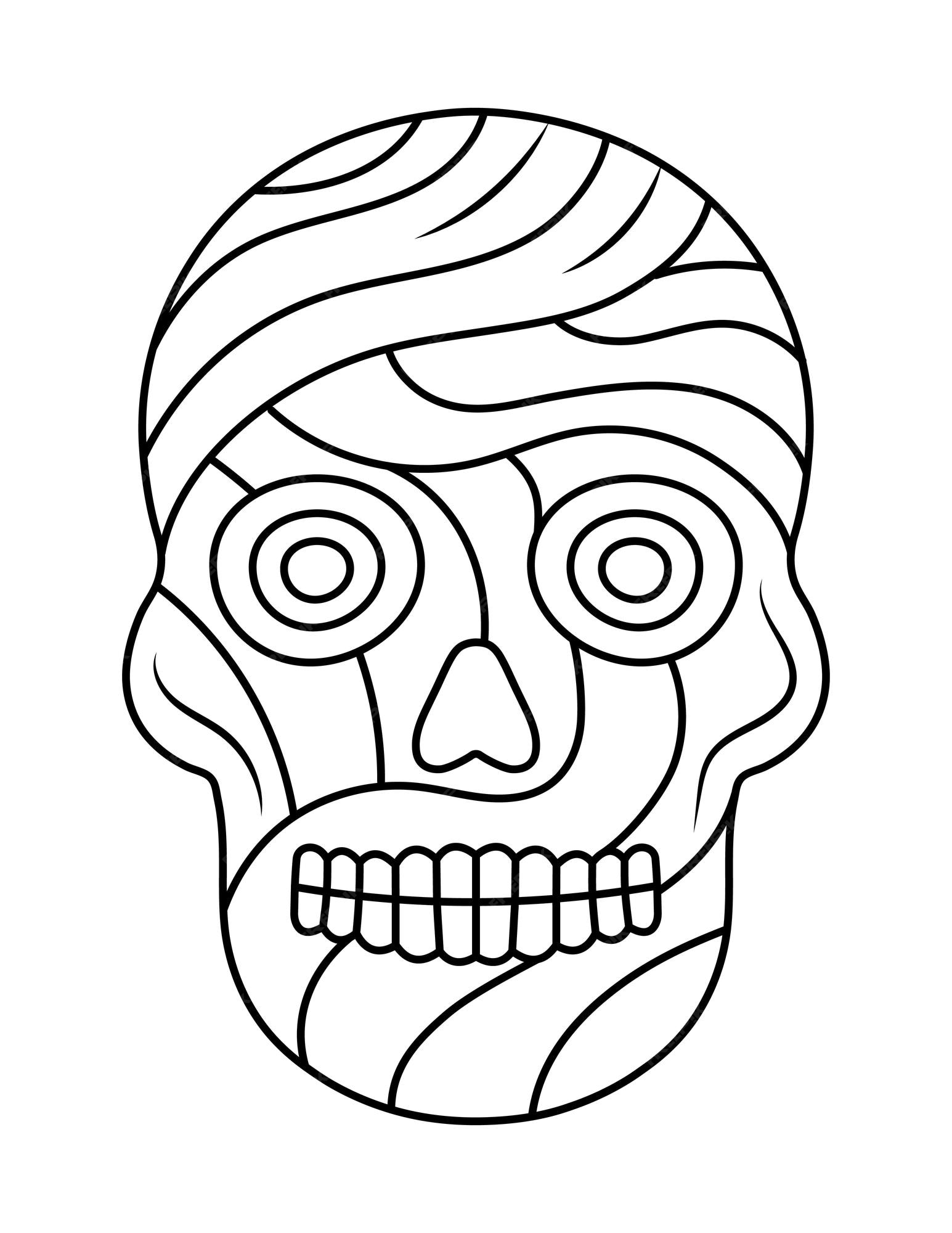 Premium vector skull coloring pages for toddlers