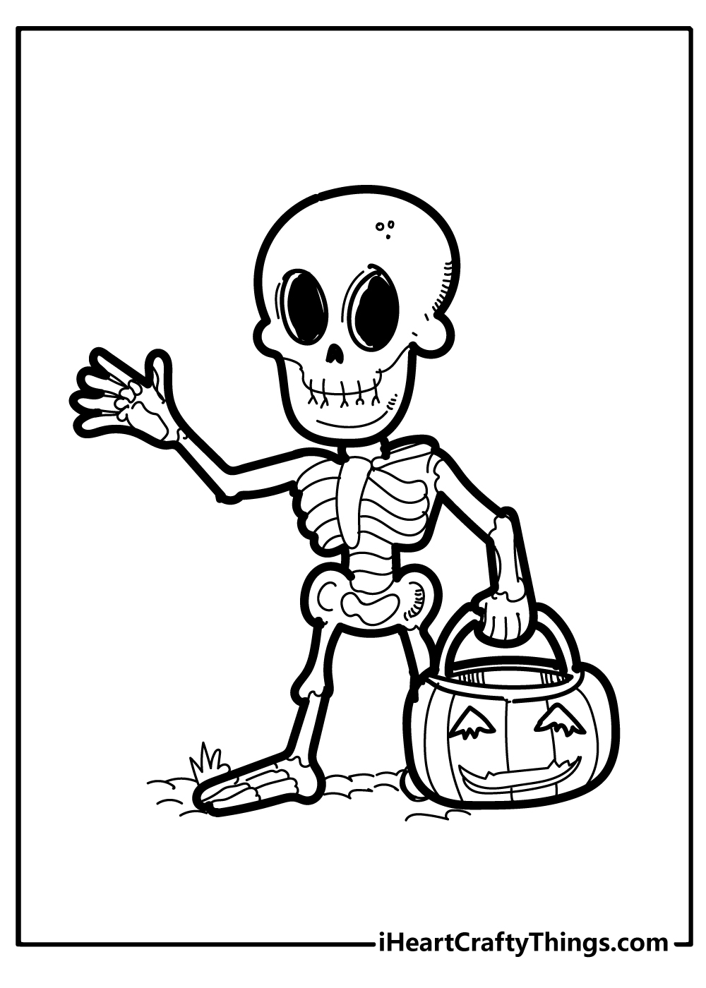 Skeleton coloring pages free printables