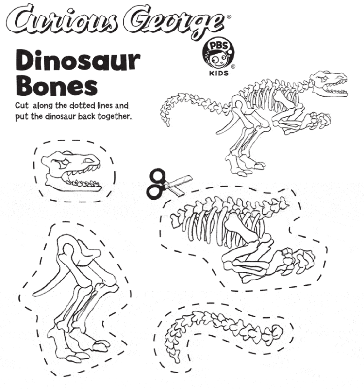 Dinosaur bones kids coloring pages kids for parents