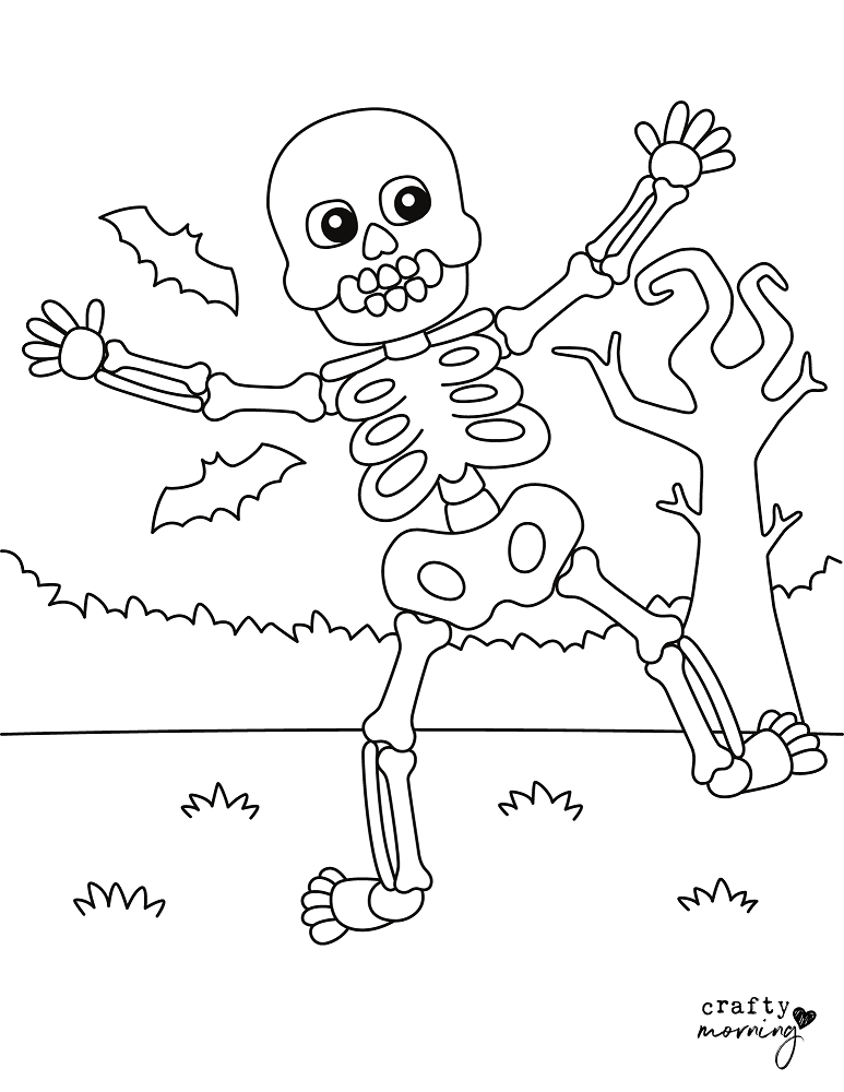 Free printable skeleton coloring pages