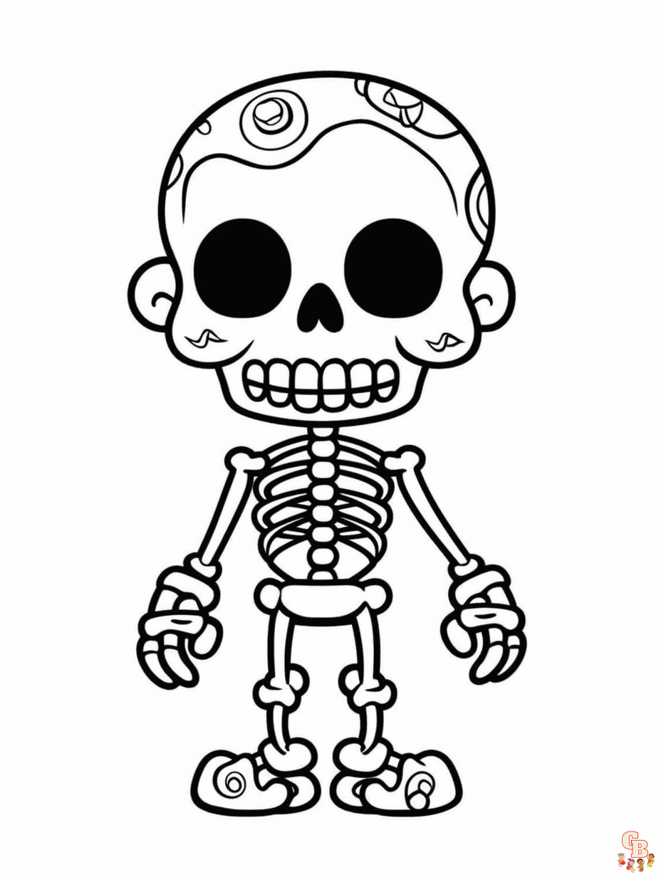 Skeleton coloring pages free printable sheets for kids