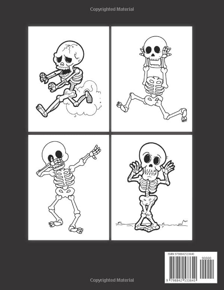 Skeleton coloring book for kids fun skeleton coloring pages for boys and girls ages