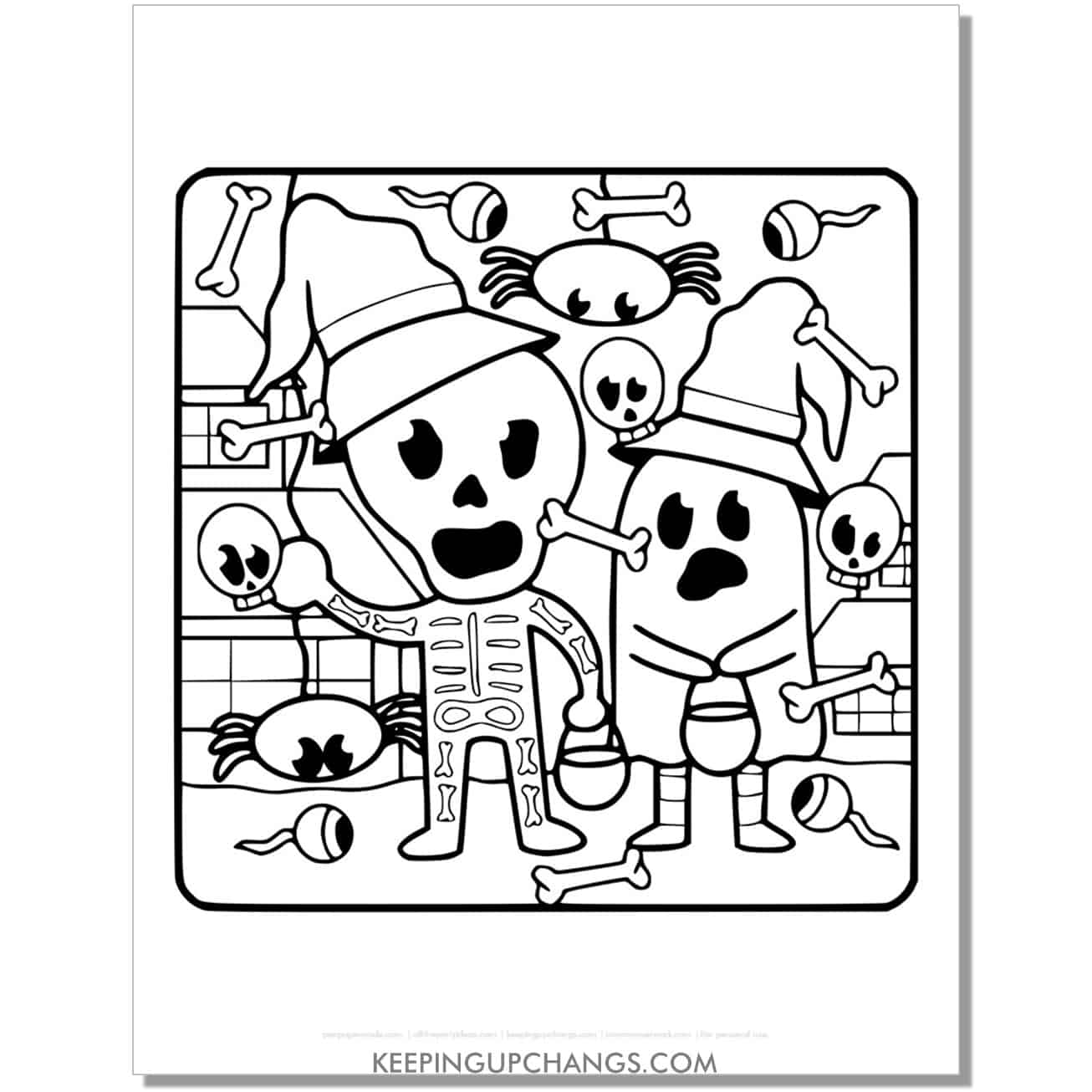 Free skeleton coloring pages sheets most popular printables