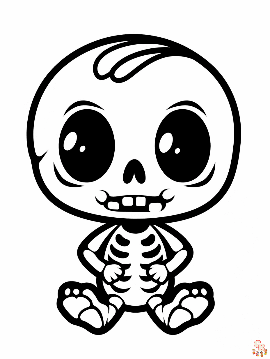 Skeleton coloring pages free printable sheets for kids