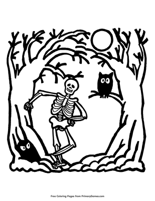 Skeleton coloring page â free printable pdf from