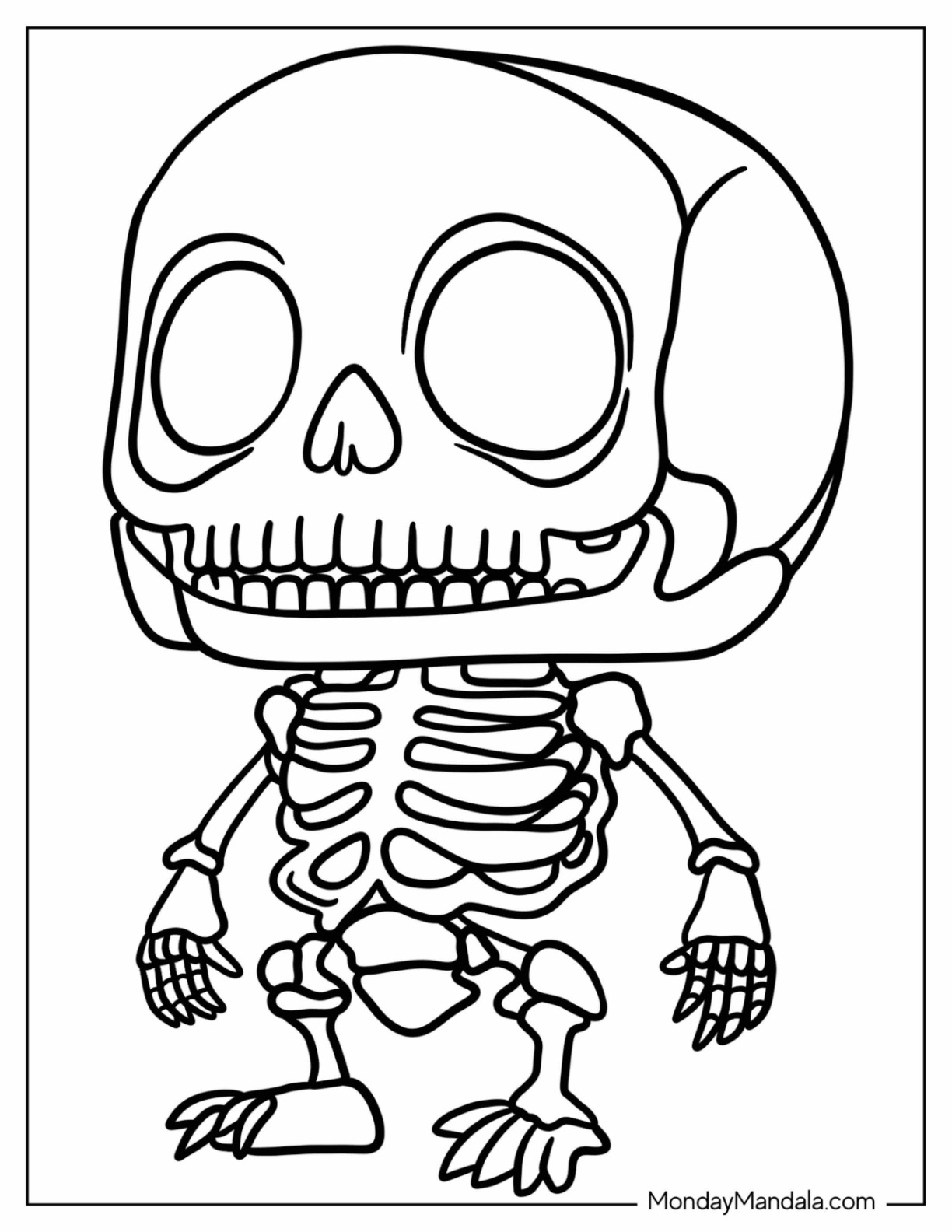 Skeleton coloring pages free pdf printables