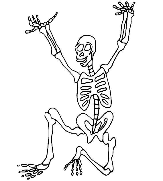 Skeleton coloring pages printable for free download