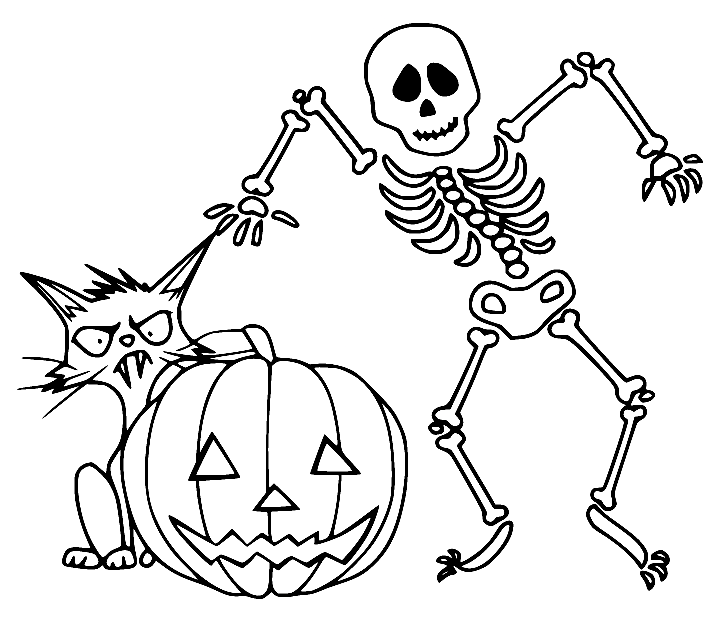 Skeleton coloring pages printable for free download