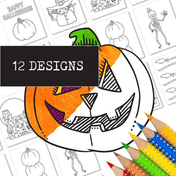 Printable halloween coloring pages includes pumpkin skeleton witch and more x big designs for toddlers pre