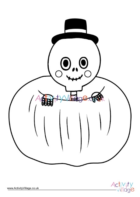 Pumpkin skeleton louring page