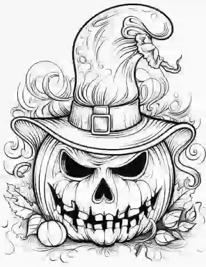 Skull halloween coloring pages for adults pumpkins book kids fantasy digital pictures printable spiritual magical download pdf