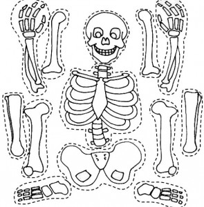 Printable skeleton craft coloring page crafts and worksheets for preschooltoddler and kindergarten