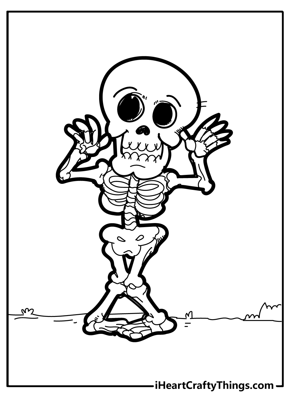 Skeleton coloring pages free printables