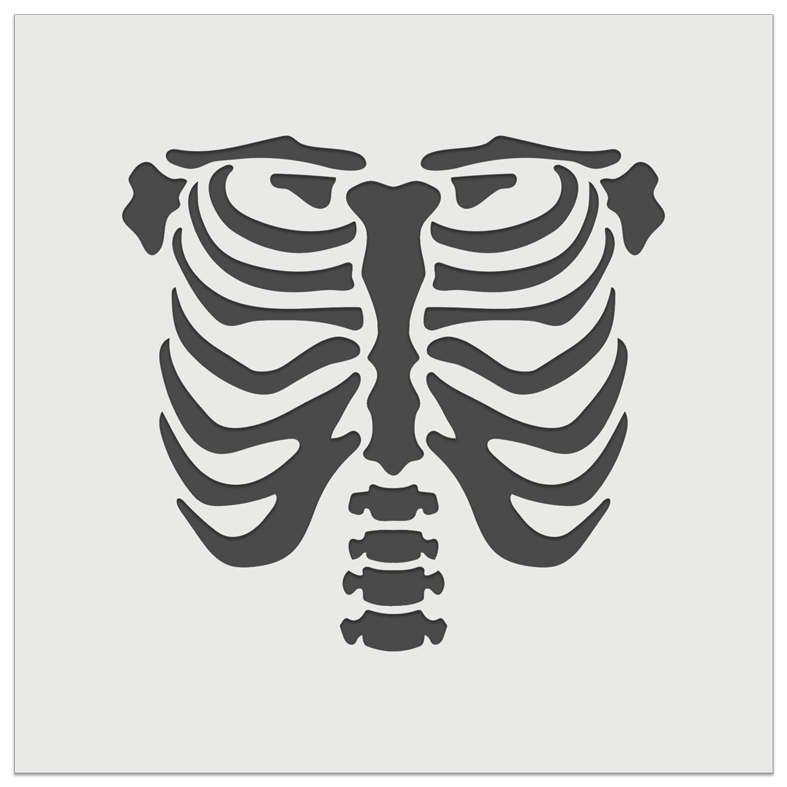 Human ribcage skeleton bones spooky halloween wall cookie diy craft reusable stencil