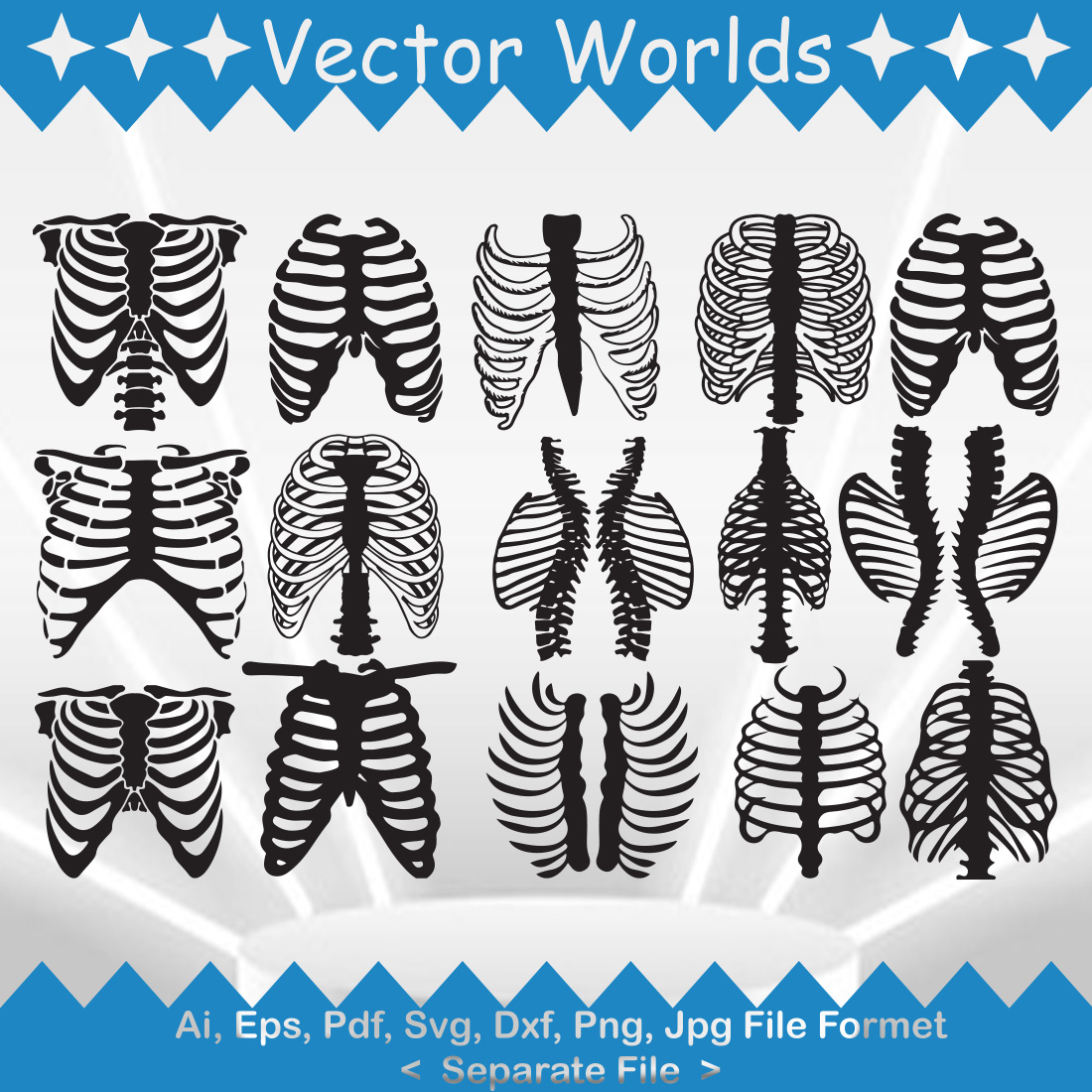 Skeleton rib cage svg vector design