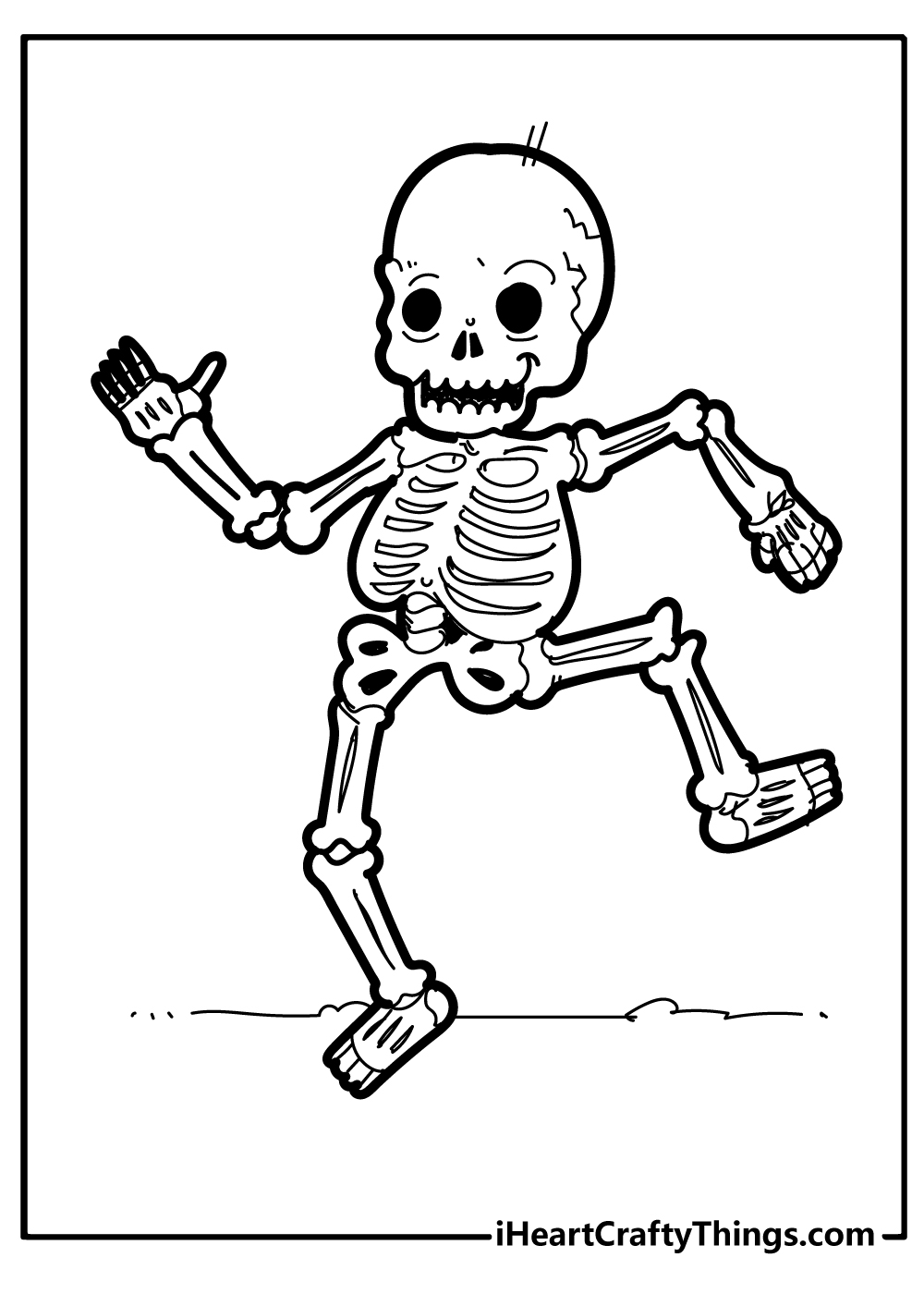 Skeleton coloring pages free printables