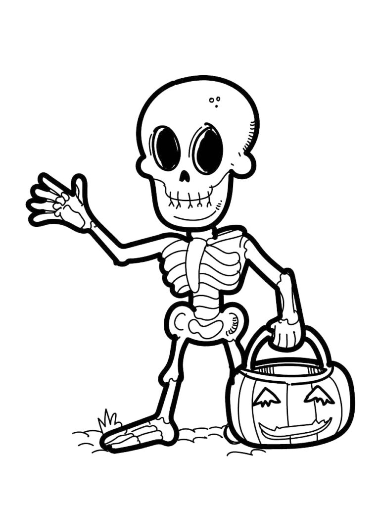 Free printable skeleton coloring pages for kids