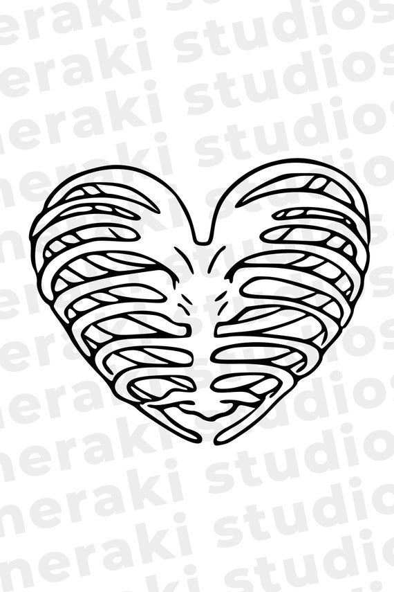 Skeleton rib cage heart svg heart svg ribs svg x