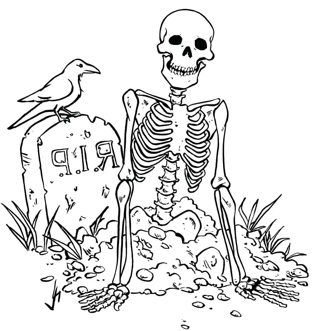 Get skeleton coloring pages pdf here