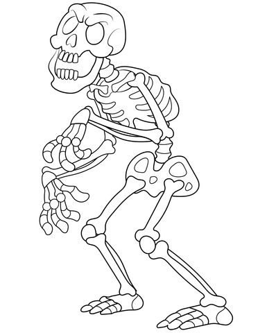 Skeleton coloring page free printable coloring pages