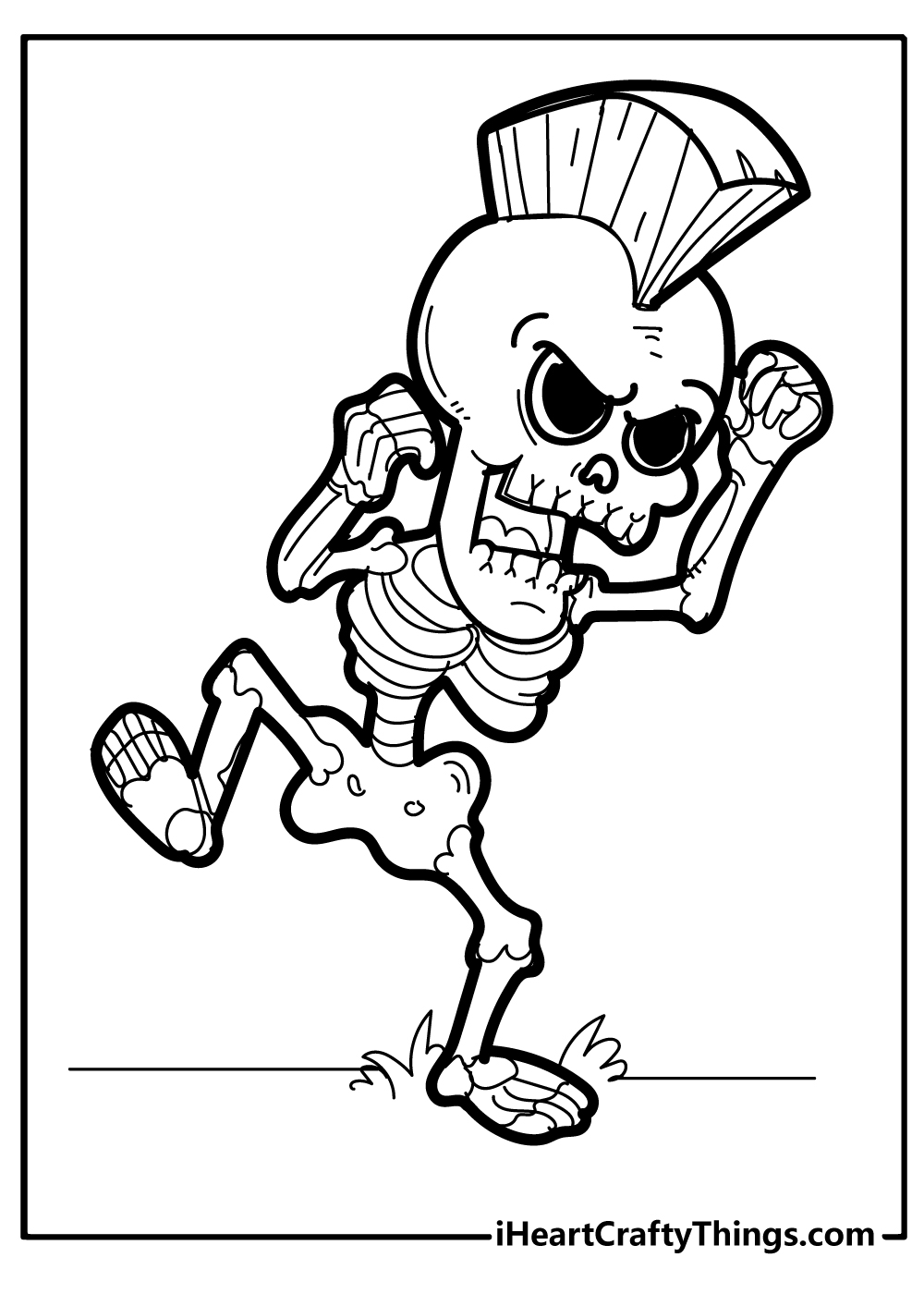 Skeleton coloring pages free printables