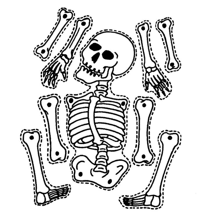 Printable skeleton craft coloring page crafts and worksheets for preschooltoddler and kindergarten