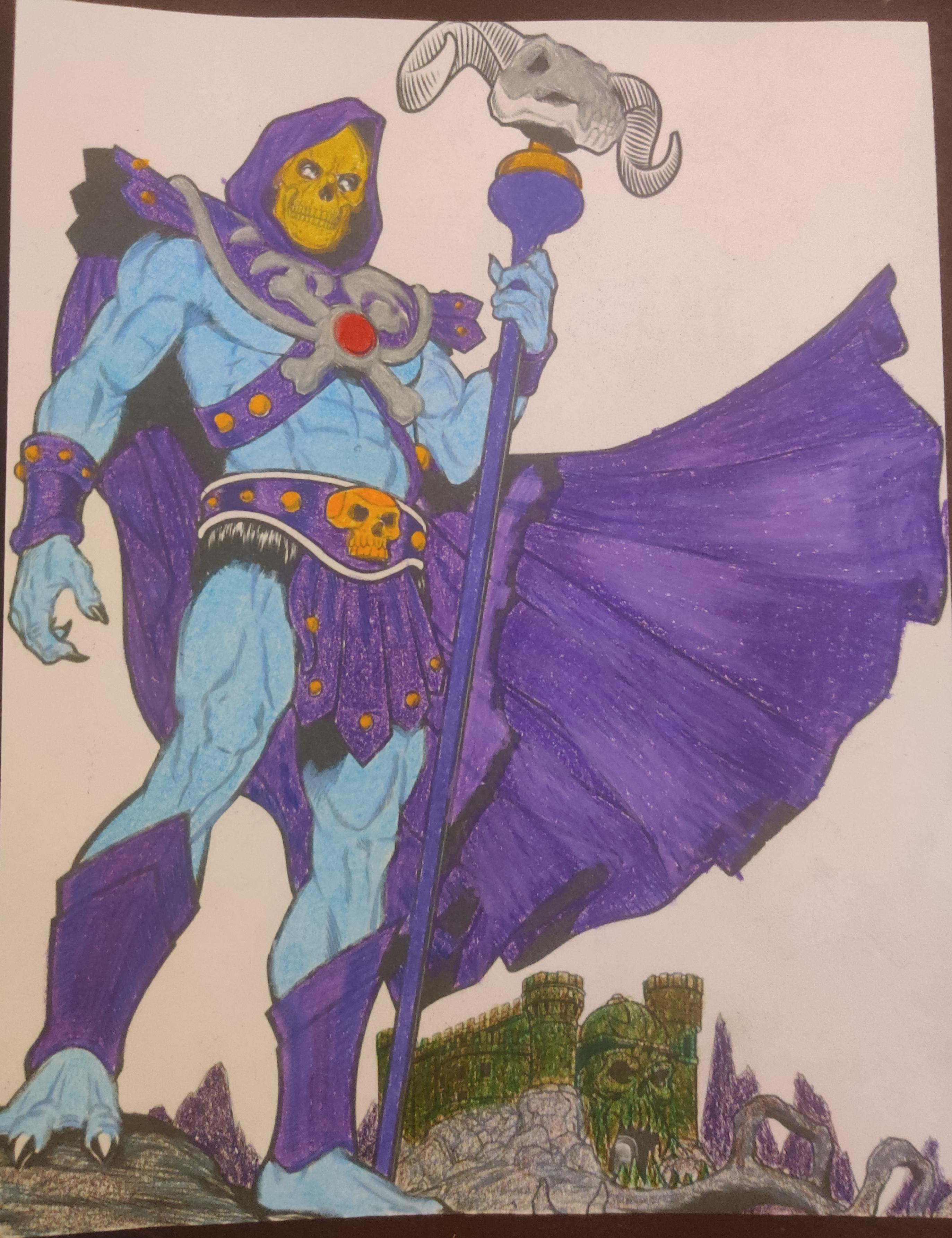 A skeletor coloring page i printed and colored with prismacolor colored pencils rskeletor