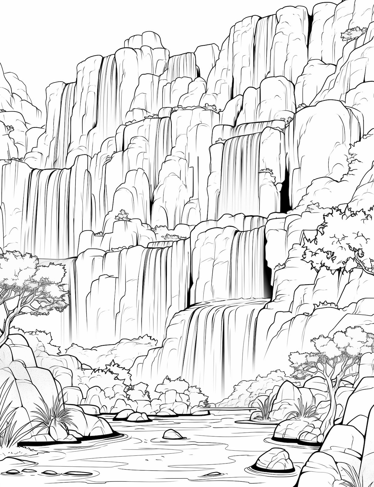 Breathtaking nature coloring pages