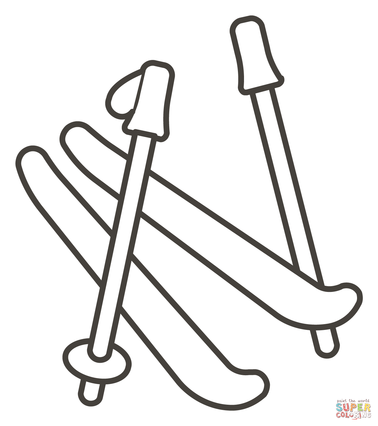 Skis coloring page free printable coloring pages