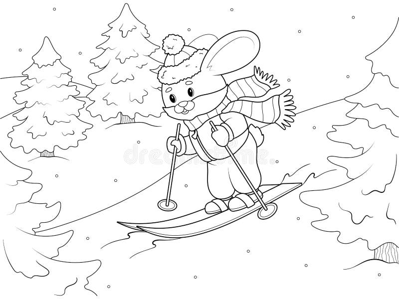 Ski coloring stock illustrations â ski coloring stock illustrations vectors clipart