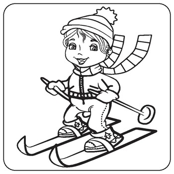 Skiing coloring book skiing coloring pages for kids by abdell hida